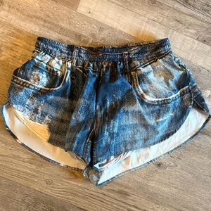 Denim Boa running shorts
